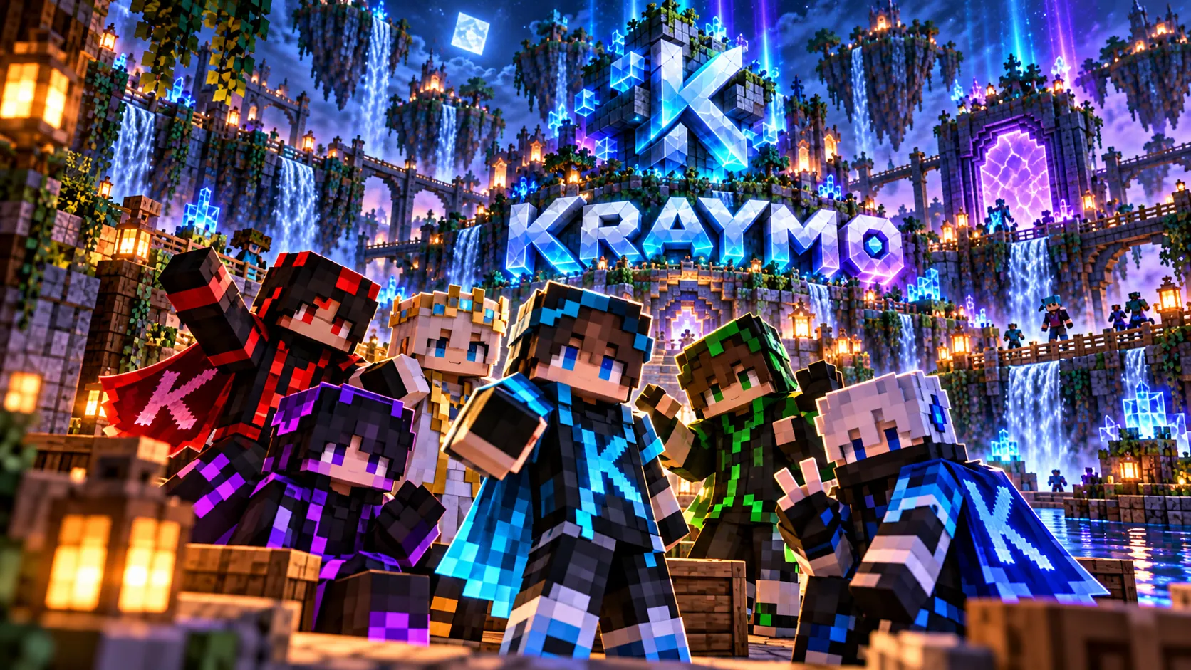 KRAYMO Minecraft characters together